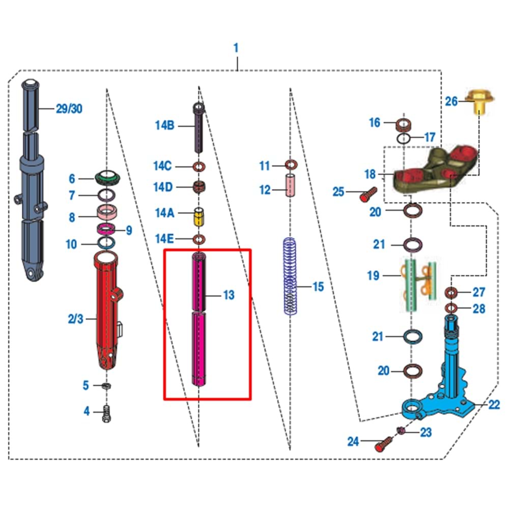 AMORTİSÖR BORUSU İÇ ABS Lİ-IV PULSAR NS200 orj.