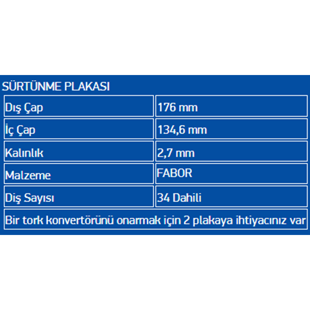 BALATALI ÇELİK PLATE FABOR 722.9 LATE