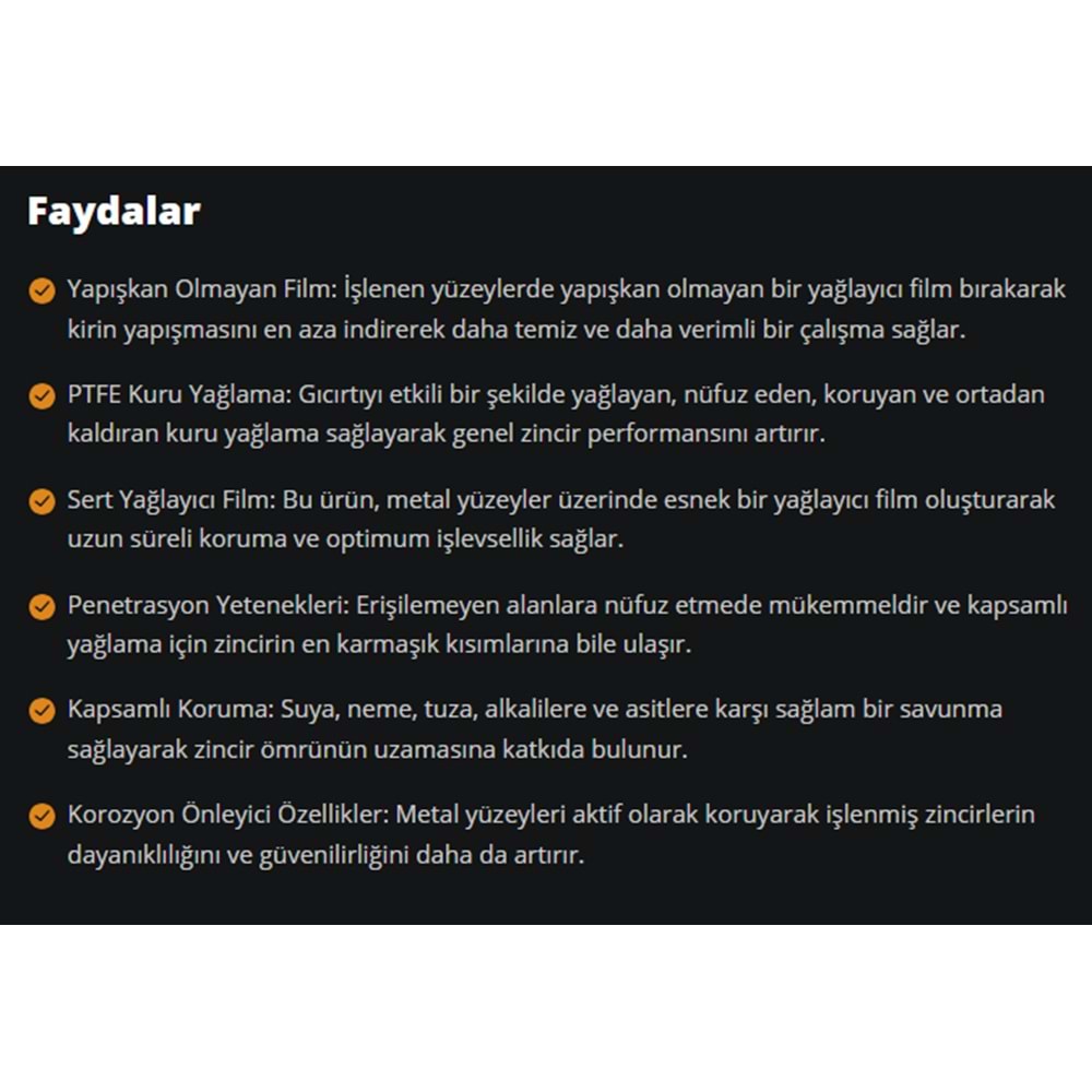 ZİNCİR SPREYİ (CHAIN LUBE OFF ROAD) 400ML RYMAX