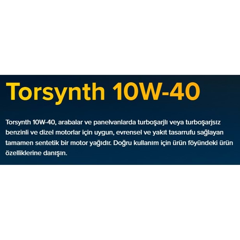 MOTOR YAĞI (10W40) 4LT (TORSYNTH) KROON-OIL