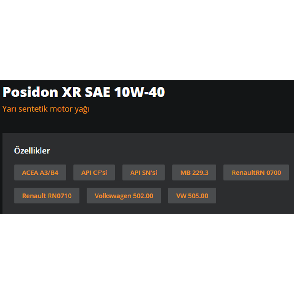 MOTOR YAĞI (10W40) SN 5LT (HELIOS XR) RYMAX