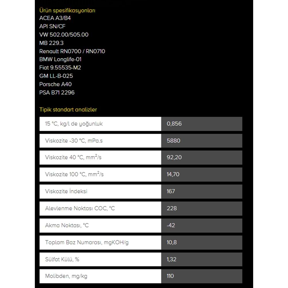 MOTOR YAĞI (5W40) 1LT (EMPEROL) KROON-OIL