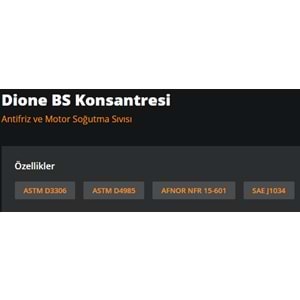 COOLANT CONCENTRATED DIONE BS, AFNOR NF MAVİ 4LT RYMAX