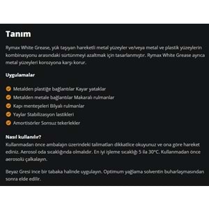 BEYAZ GRES (WHITE GREASE) 400ML RYMAX