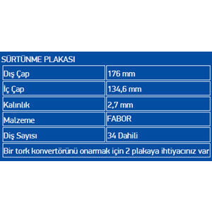 BALATALI ÇELİK PLATE FABOR 722.9 LATE