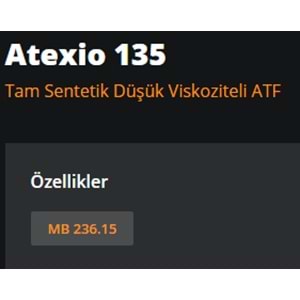 OTOMATİK ŞANZIMAN YAĞI 7G MB ATEXIO 135 (MAVİ) 1LT RYMAX