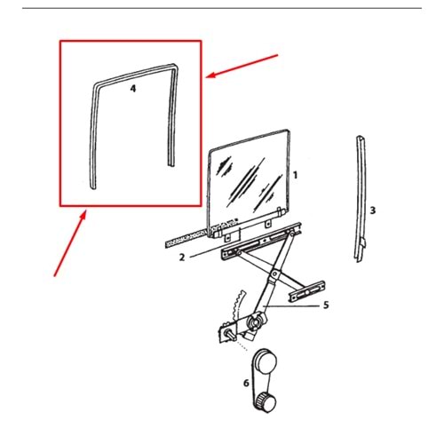 FİTİL KAPI CAM ARKA SAĞ/SOL TELCOLINE