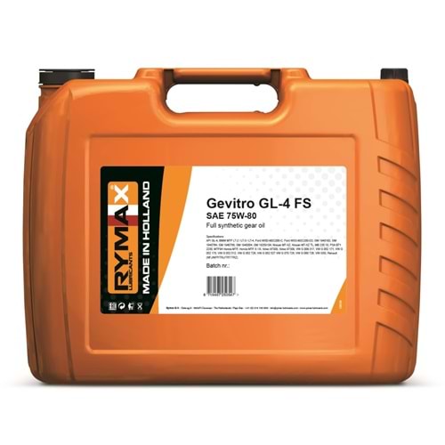 ŞANZIMAN YAĞI GEVITRO GL-4 FS (75W80) 20LT RYMAX