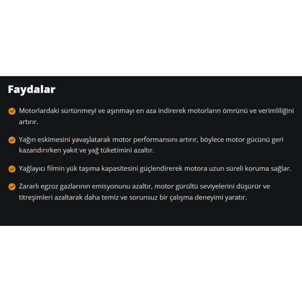 MOTOR PERFORMANS ARTIRICI (ENGINE PERFORMANS BOOSTER) 250ML RYMAX