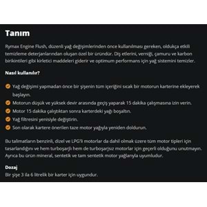 MOTOR YIKAMA KATKISI (ENGINE FLUSH) 250ML RYMAX