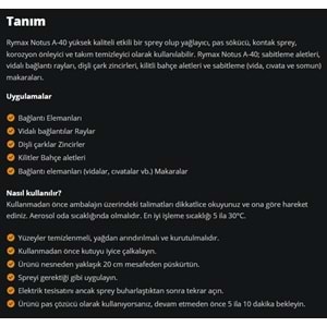 MULTİ FONKSİYONEL SPREY (NOTUS A-40) 400ML RYMAX