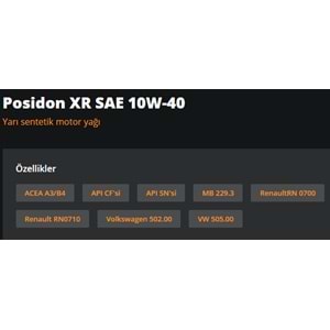 MOTOR YAĞI (10W40) SN 5LT (HELIOS XR) RYMAX