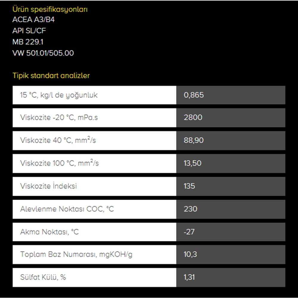 MOTOR YAĞI (15W40) 5LT (BI-TURBO) KROON-OIL
