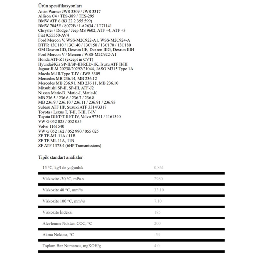 OTOMATİK ŞANZIMAN YAĞI MULTIVEHICLE (4026) 20LT KROON-OIL