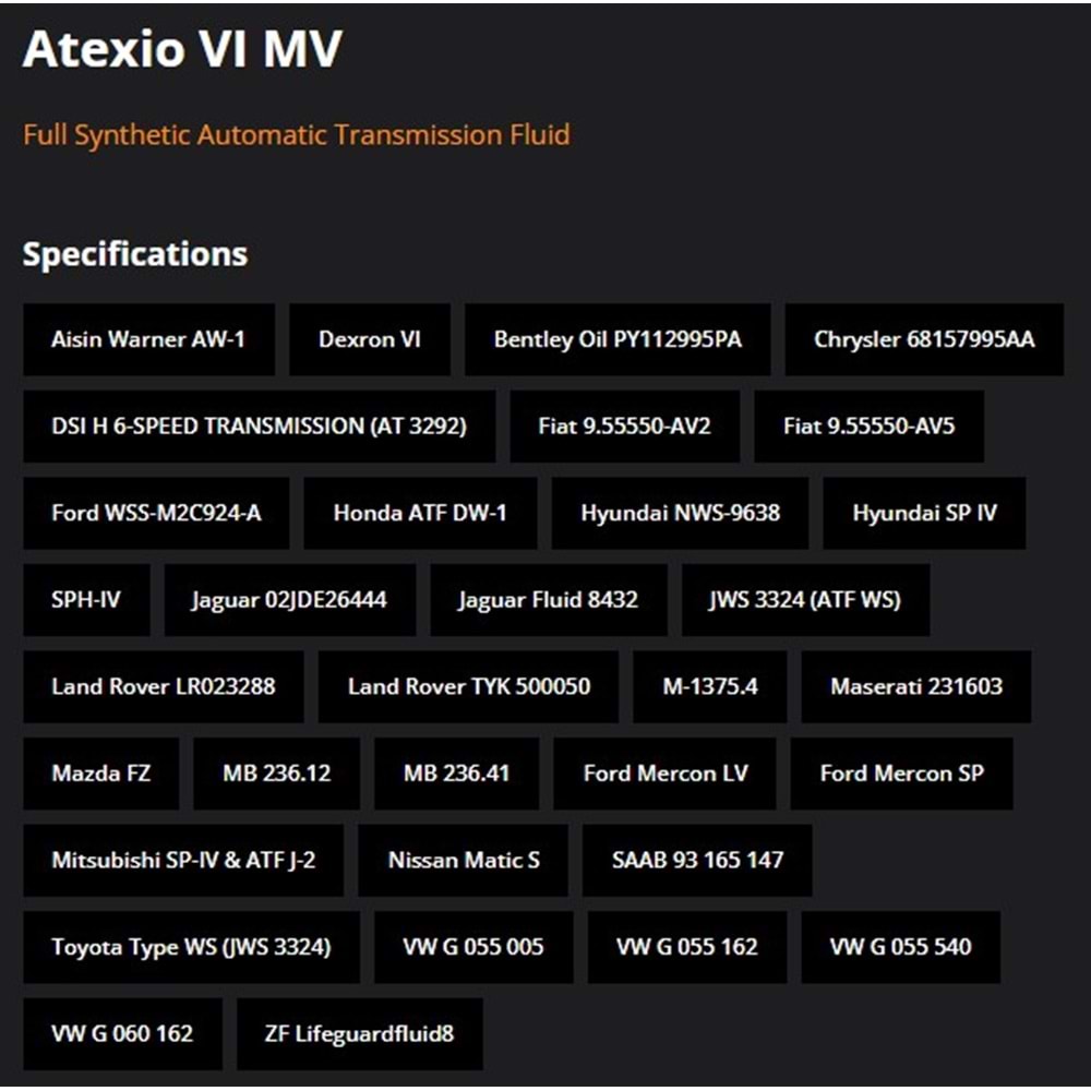 OTOMATİK ŞANZIMAN YAĞI ATEXIO VI MV RED 20LT RYMAX